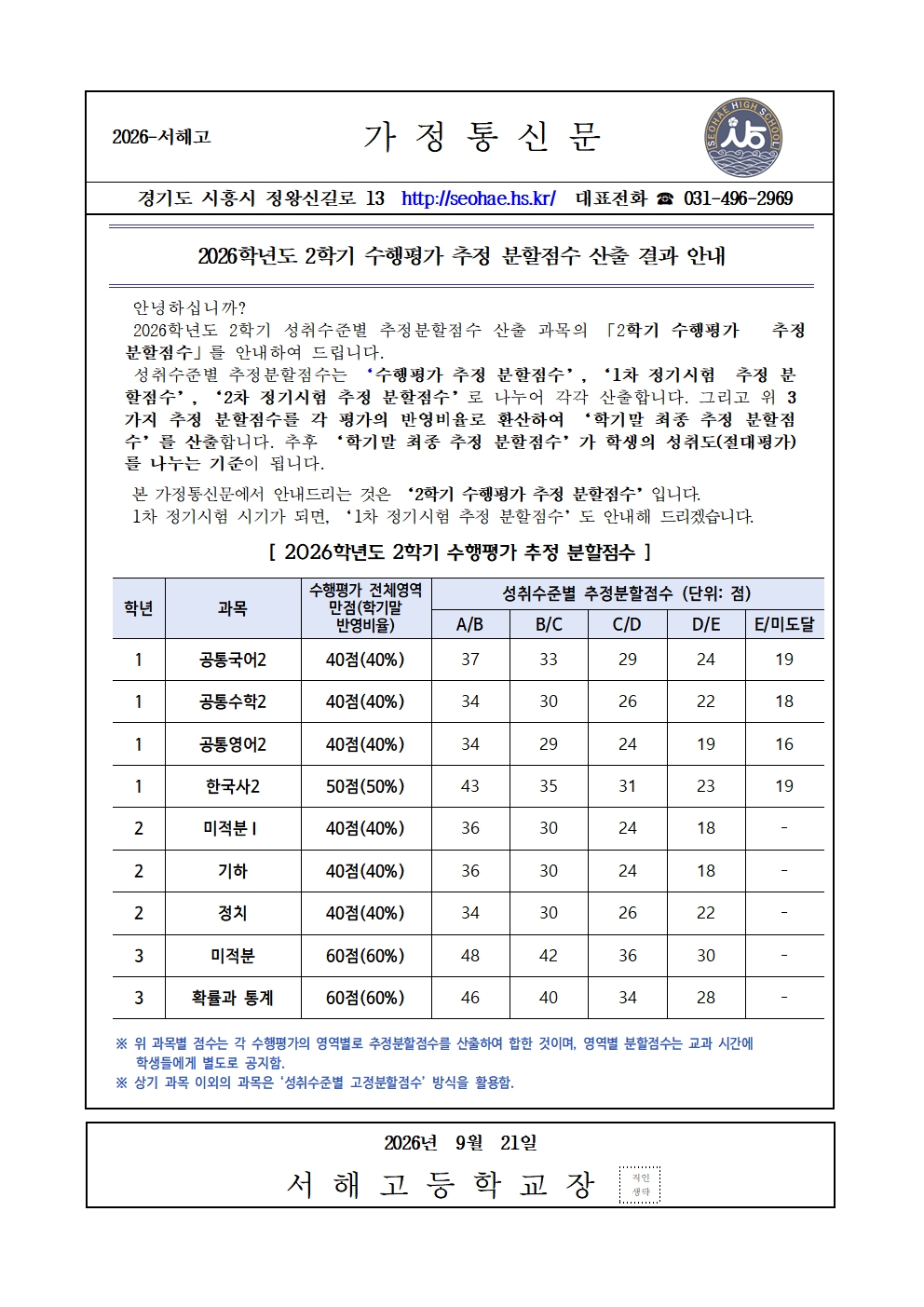 [가정통신문] 2026학년도 2학기 수행평가 추정 분할점수 안내001.jpg
