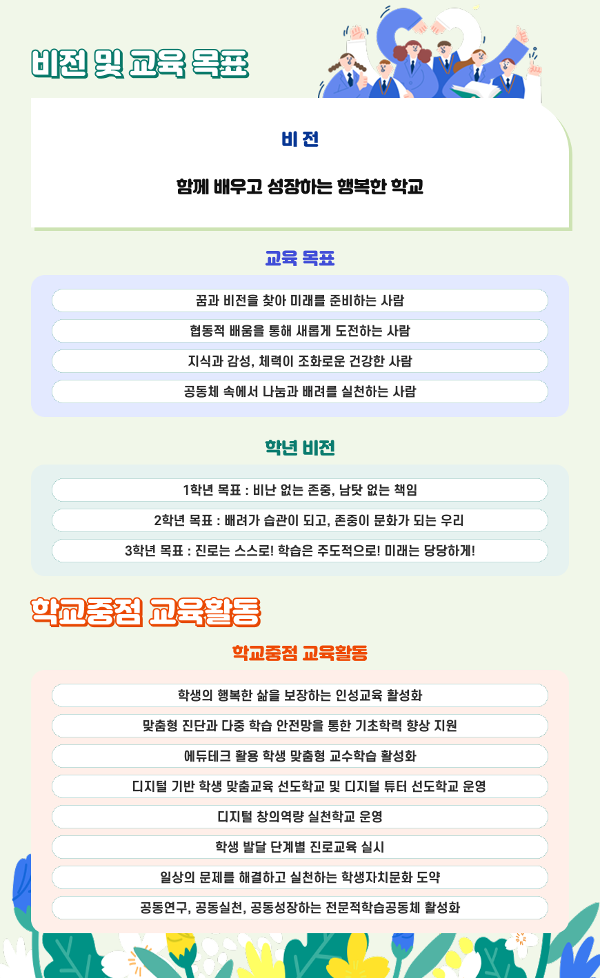 교육목표 및 특색사업 이미지